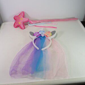 Plush Princess Wand & Unicorn Headband Halloween costume accessory